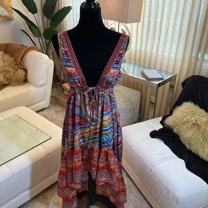 NWOT RUBY VAYA for BOSTON PROPER HIGH LOW SEXY MULTI COLOR DRESS